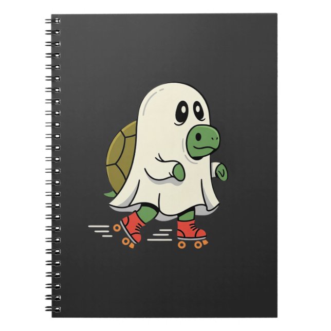 Ghost Turtle Rullskridskor Halloween Design_1 Anteckningsbok (Framsidan)