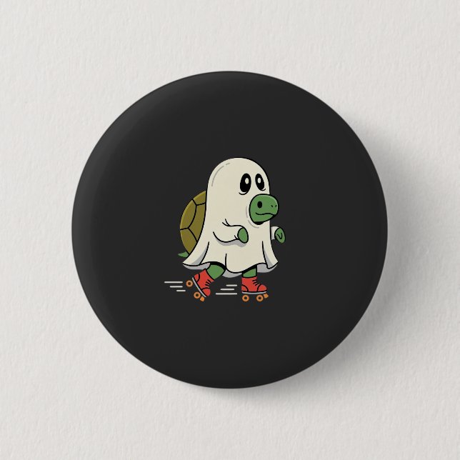 Ghost Turtle Rullskridskor Halloween Design_1 Knapp (Framsida)