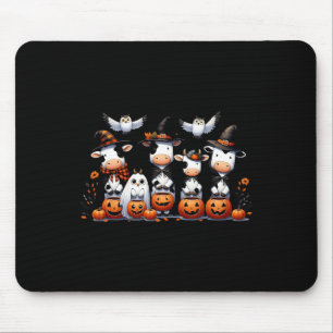 Ghost Uggla Cows Halloween Animals Cow Älskare Spo Musmatta
