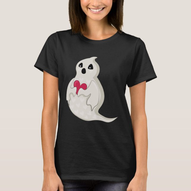 Ghost Valentines day Cute Funny Ghost Valentiness  T Shirt (Framsida)