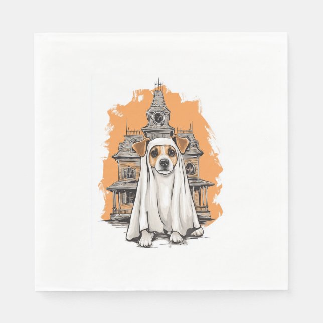 Ghost Valp - Spooky Hund Costume Pappersservett (Framsidan)
