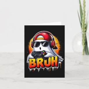 Ghost Video Game Bruh Halloween-spelstyrenhet Kort