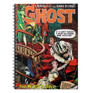 Ghost Vintage Horror Tecknads Witch-samtal Anteckningsbok
