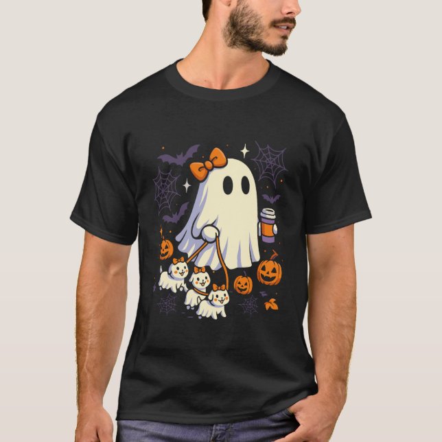 Ghost Walking Dog Tröja Coquette Halloween Dog Gho (Framsida)