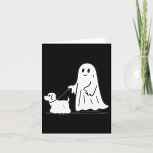Ghost Walking Hund Ghostie Funny Halloween Hund Kä Kort