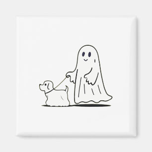 Ghost Walking Hund Ghostie Funny Halloween Hund Kä Magnet
