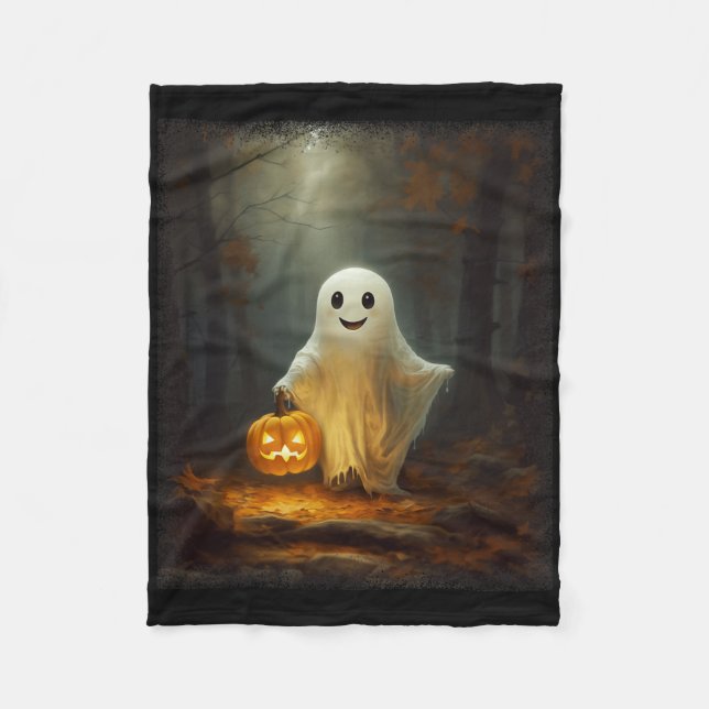 Ghost Walking in the Forest Halloween Costume Mana Fleecefilt (Framsidan)