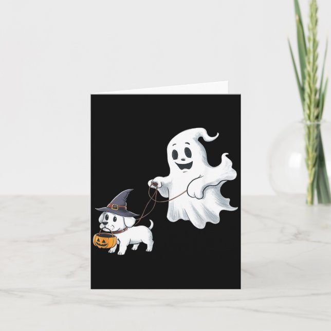 Ghost Walks The Dog Halloween Kort (Framsida)
