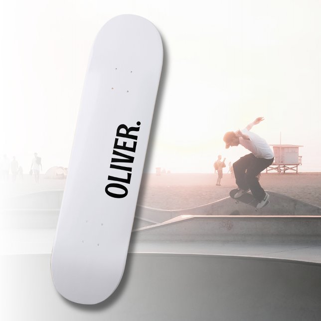 Ghost White Modern Namn | Klassiskt Trendig Mini Skateboard Bräda 18,5 Cm (Skapare uppladdad)