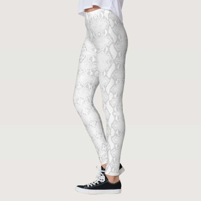 Ghost White Python Snakeskin Leggings (Vänster)