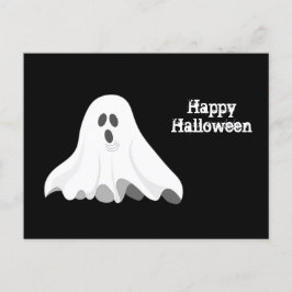 Ghost White Screaming Graphic Halloween Vykort