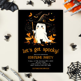 Ghost Witch Spooky oktober Halloween fest Inbjudningar