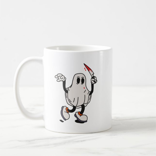 Ghost with blood knife kaffemugg (Vänster)