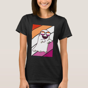 Ghost with Pride Lesbisk Flagga Lgbtq Proud Ally P T Shirt