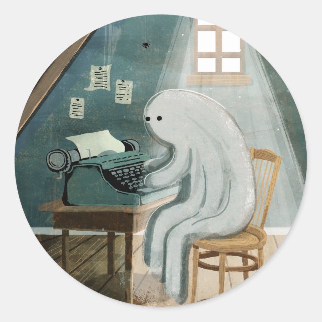Ghost Writer Runt Klistermärke (Framsida)