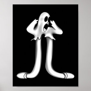 Ghost X Koko the Clown Scary Goth Poster