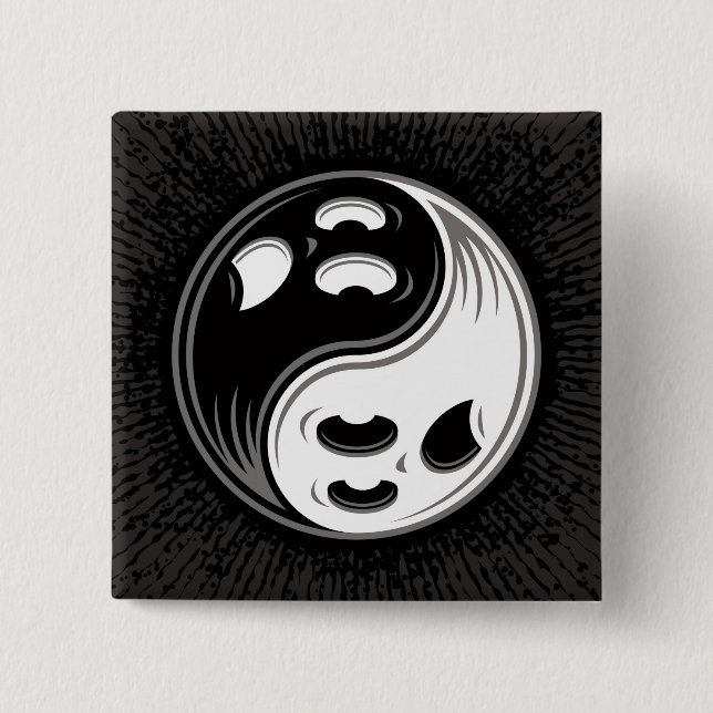 Ghost Yin Yang Black and White Knapp (Framsida)