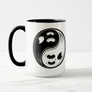 Ghost Yin Yang Black and White Mugg
