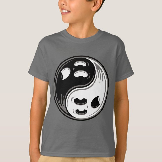 Ghost Yin Yang Black and White T Shirt (Framsida)