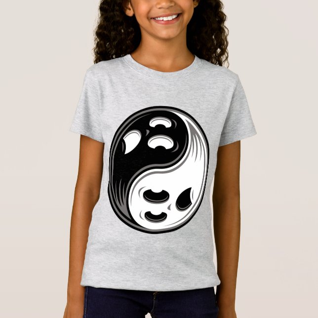 Ghost Yin Yang Black and White T Shirt (Framsida)