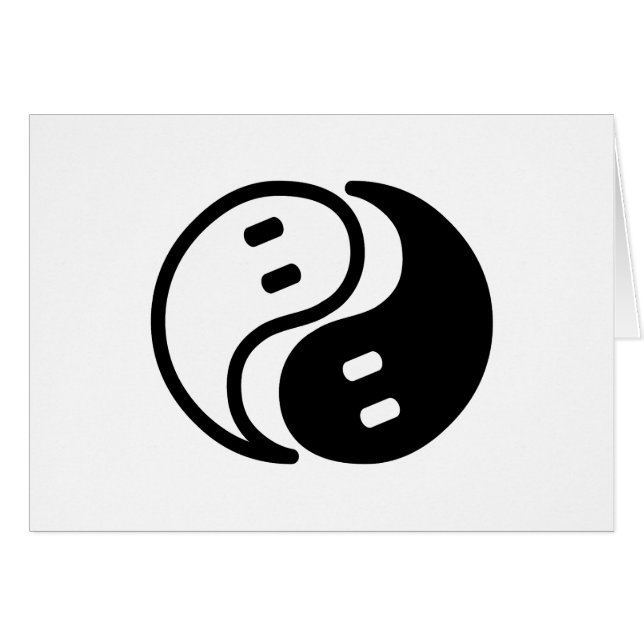 Ghost Yin Yang Greeting Card Hälsningskort (Framsidan Horizontal)