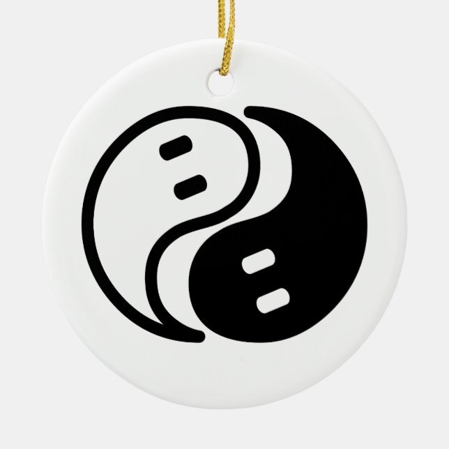 Ghost Yin Yang Julgransprydnad Keramik (Framsidan)