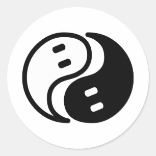 Ghost Yin Yang Runt Klistermärke