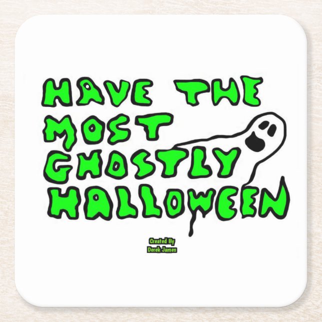 Ghosta Halloween Papprare Underlägg Papper Kvadrat (Framsidan)