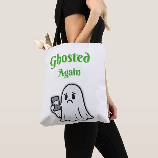 Ghosted IGEN - Ledsen Ghost Tote Bag Tygkasse (Närbild)