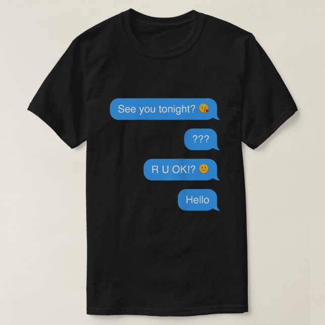 Ghosted Text Message Funny Halloween T Shirt (Design framsida)
