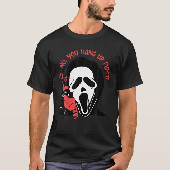 Ghostface Calling Halloween Funny, Skräm You Häng T Shirt (Framsida)