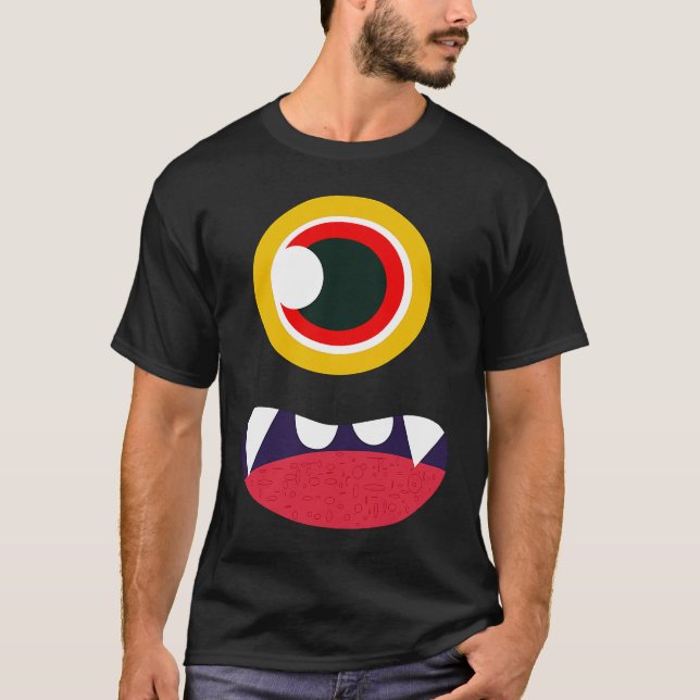 Ghostface Monster Stomach Scary Halloween T Shirt (Framsida)