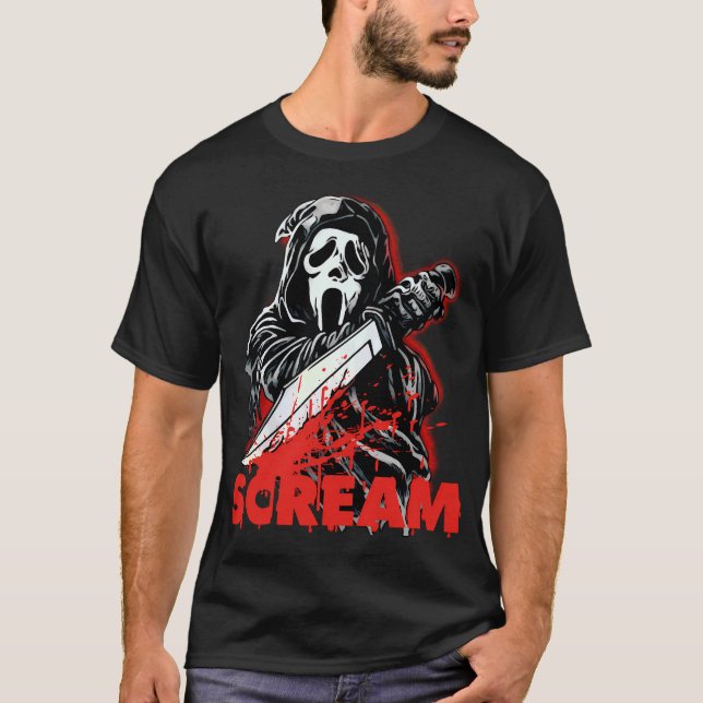Ghostface Skräm Mask Classic T Shirt (Framsida)