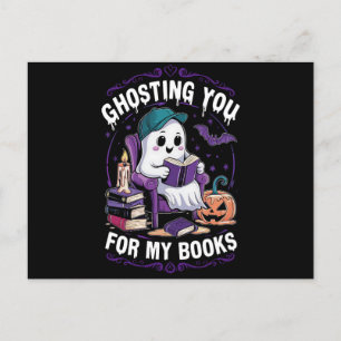 Ghosting dig för min Bokar Ghost läser Halloween Vykort