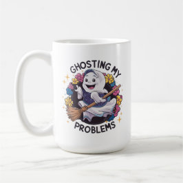 Ghosting my Problems, underbart Spooky Ghost Desig Kaffemugg