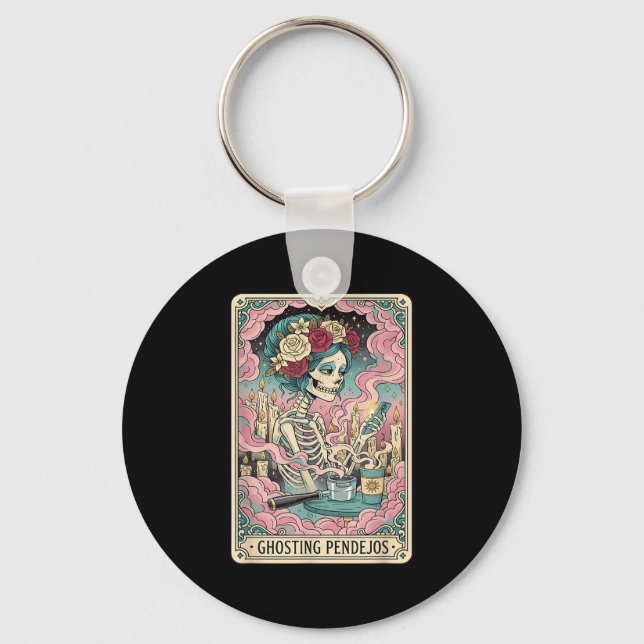 Ghosting Pendejos Funny Día de Los Muertos Tarot C Nyckelring (Framsida)