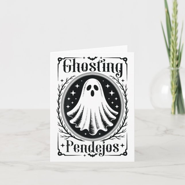 Ghosting Pendejos Funny Mexican Ghost Halloween (o Kort (Framsida)