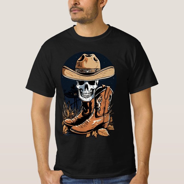 Ghostis Wrangler: Hemskt Western T Shirt (Framsida)