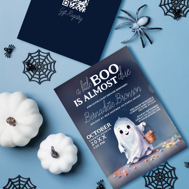 Ghostiskt Delight Boo är en förinställd babystövel Inbjudningar (Skapare uppladdad)