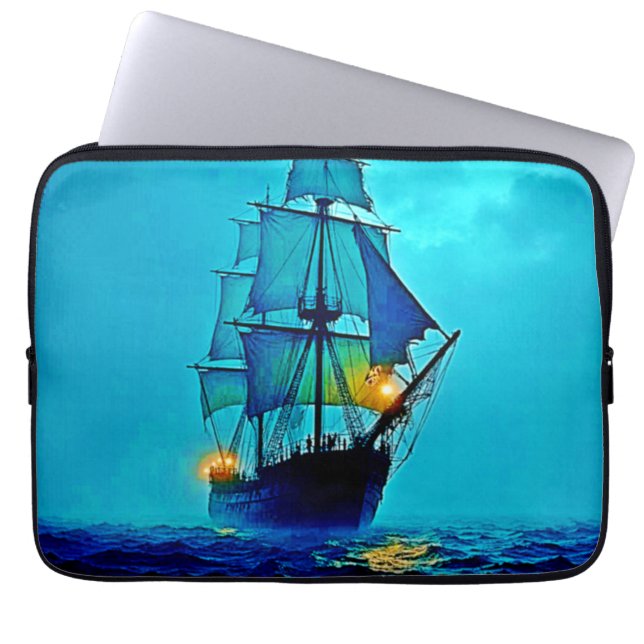 Ghostiskt Tall Frakt Sea Voyage Design Laptop Fodral (Framsidan)