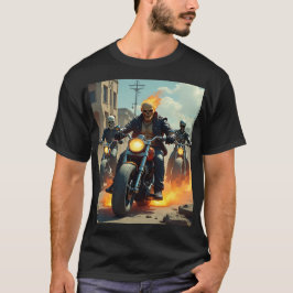  "Ghostly Bikers in Flames T Shirt