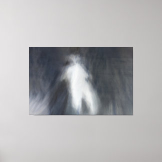 Ghostly Figure in the Waves – Abstract Ocean Motio Canvastryck