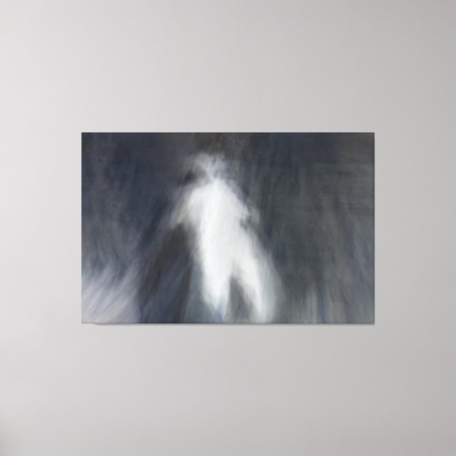Ghostly Figure in the Waves – Abstract Ocean Motio Canvastryck (Framsida)