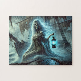 Ghostly Pirate Queen on Ship of the Stormy Sea Pussel