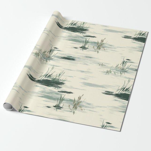 Ghostly Pond Spring Wrapping Paper Presentpapper (Utrullad)