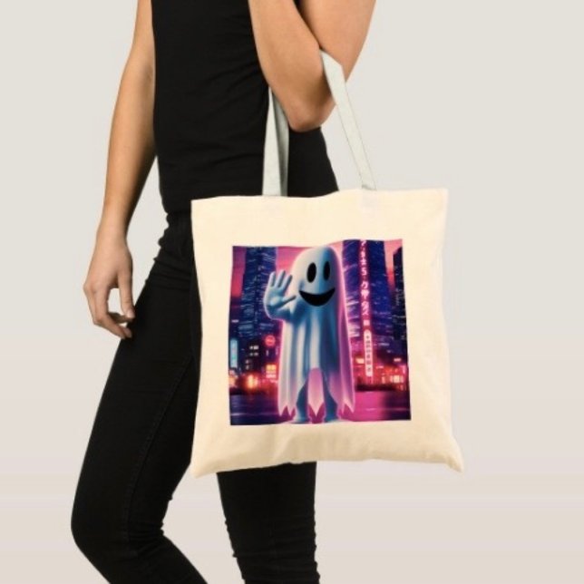 Ghostly Wave & Stadsljus Tygkasse (100% natural material 100% cotton D: 15.75"l x 15.25"w 5 handle colors.

)