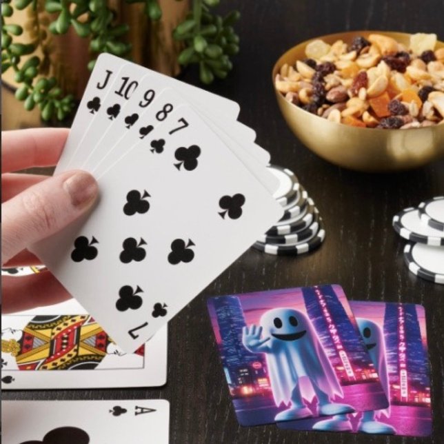 Ghostly Wave & Urban Lights Casinokort (Poker cards easy to shuffle, smooth card stock. Dimensions: 2.5" x 3.5”. )