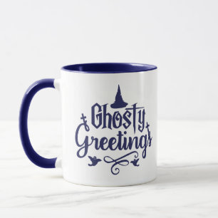 Ghotiva Hälsning Mörk blått och White Halloween Mugg