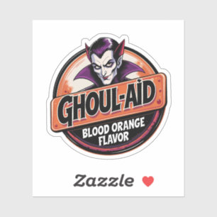 Ghoul-Aid Blod Apelsin Smak Vampyr Dryck Klistermärken
