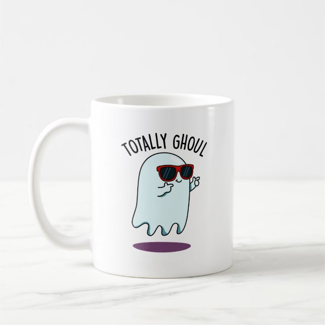 Ghoul Funny Coola Halloween Ghost Pun Kaffemugg (Vänster)